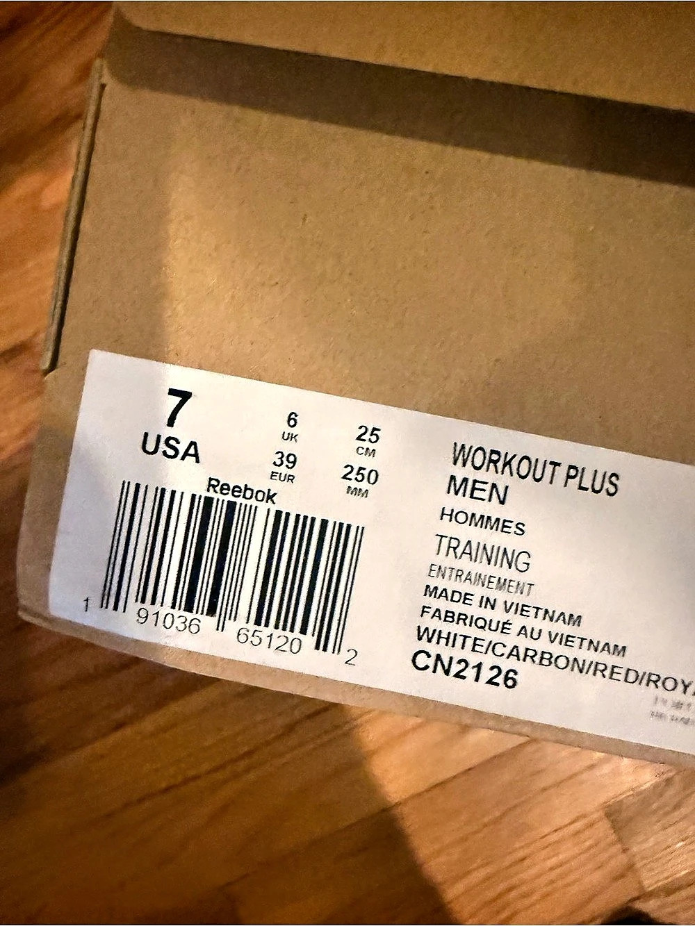 Reebok Workout Plus Men’s  White & Brown US 7